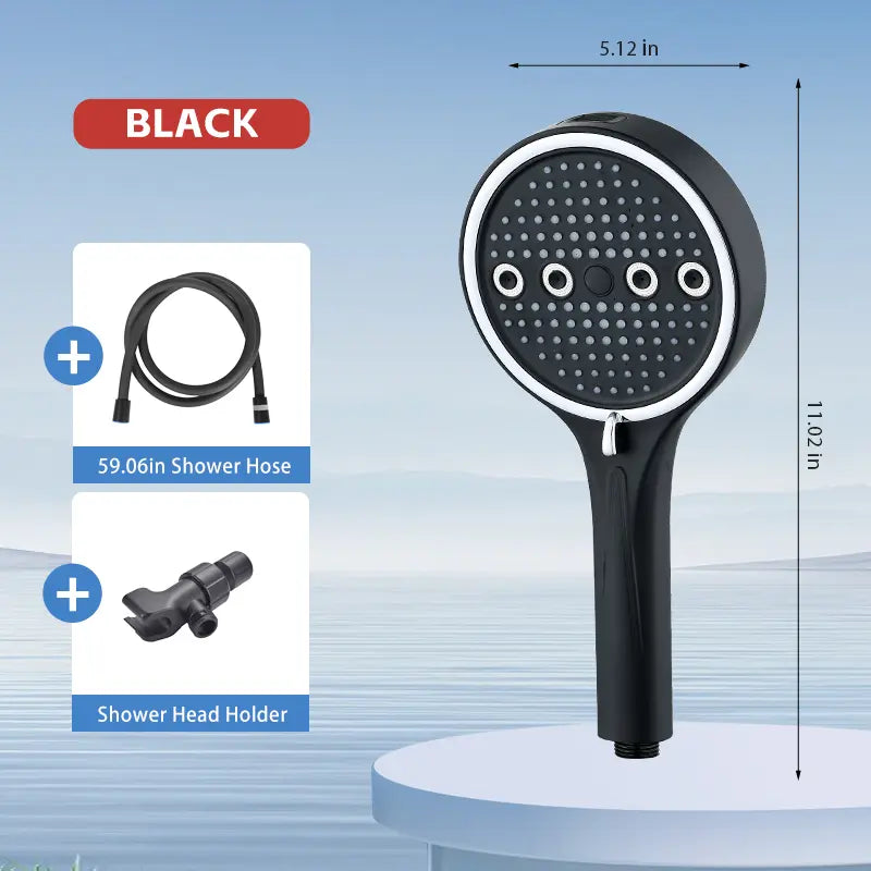 High-Pressure 6-Mode Handheld Shower Head - Rainfall & Massage Spray