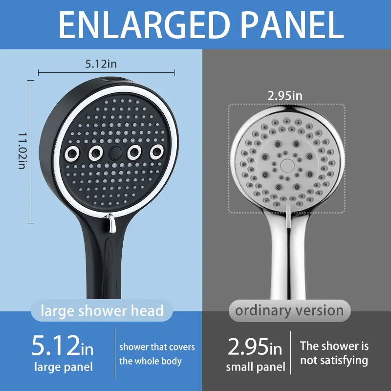 High-Pressure 6-Mode Handheld Shower Head - Rainfall & Massage Spray