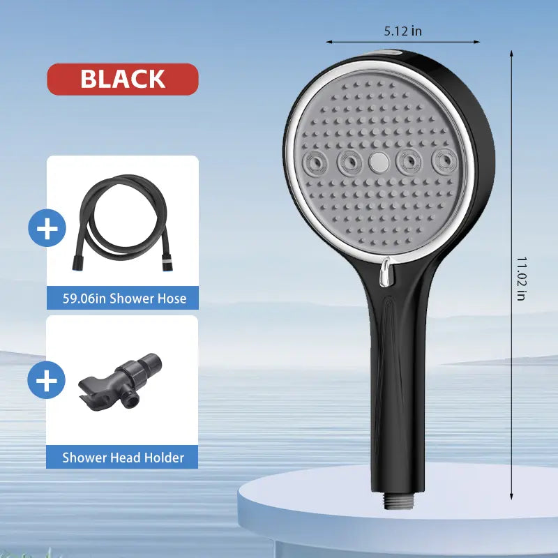 High-Pressure 6-Mode Handheld Shower Head - Rainfall & Massage Spray