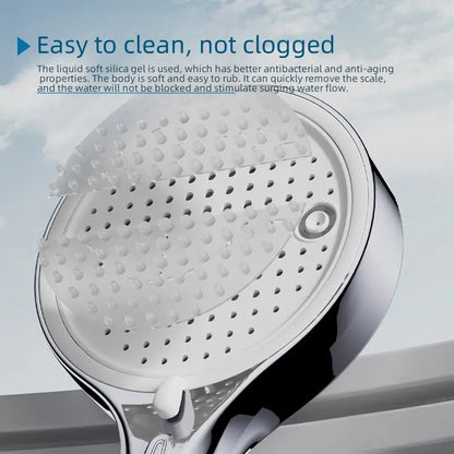 High-Pressure 6-Mode Handheld Shower Head - Rainfall & Massage Spray
