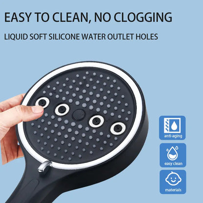High-Pressure 6-Mode Handheld Shower Head - Rainfall & Massage Spray